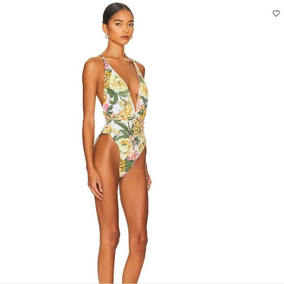 Revolve Maaji Safari Reversible Floral Green Pink One Piece in Vintage Age - S - Picture 3 of 13
